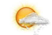 Soleado con algunas nubes con posibles chubascos con nevadas
