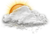 Cielo mayormente nublado con posibles chubascos con nevadas