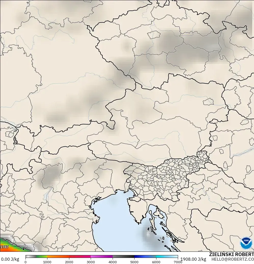 GFS modelo - Austria, CAPE