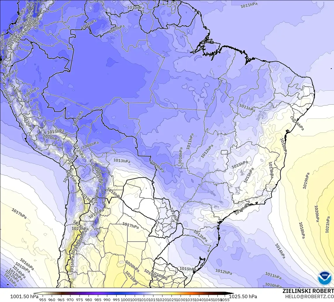 GFS modelo - Brasil, Presión