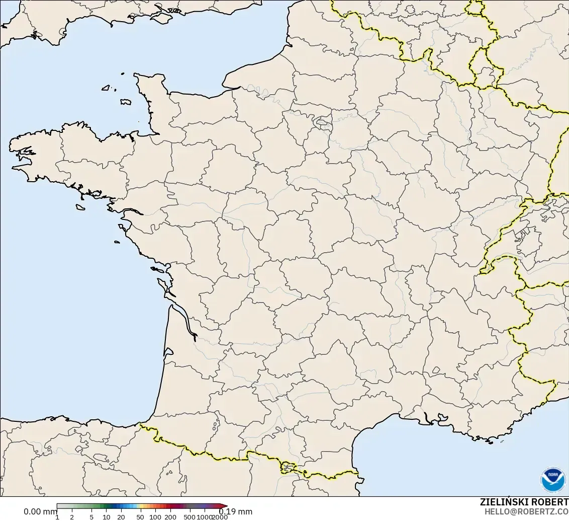 GFS modelo - Francia, Acumulación de precipitación