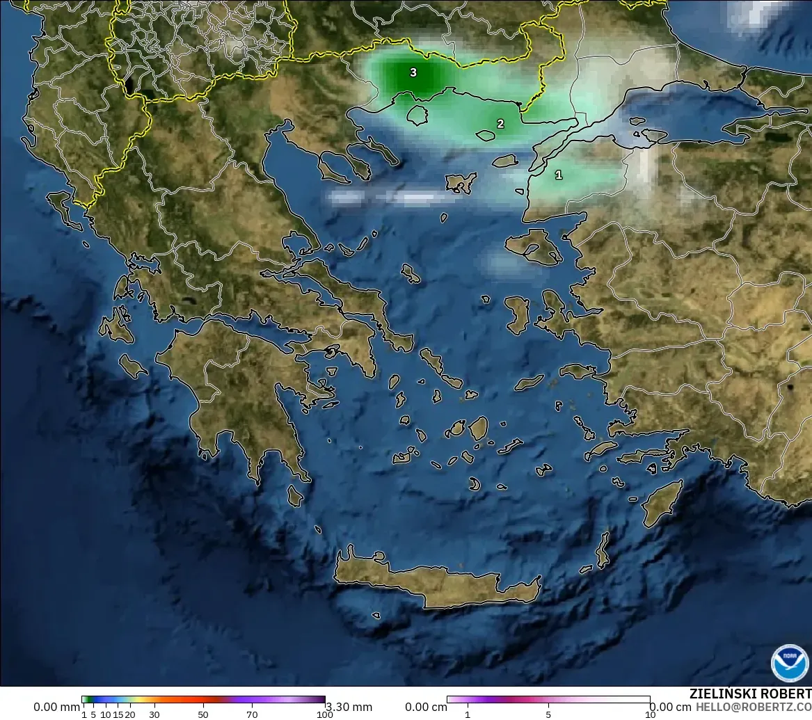 GFS modelo - Grecia, Precipitación, nubes y presión