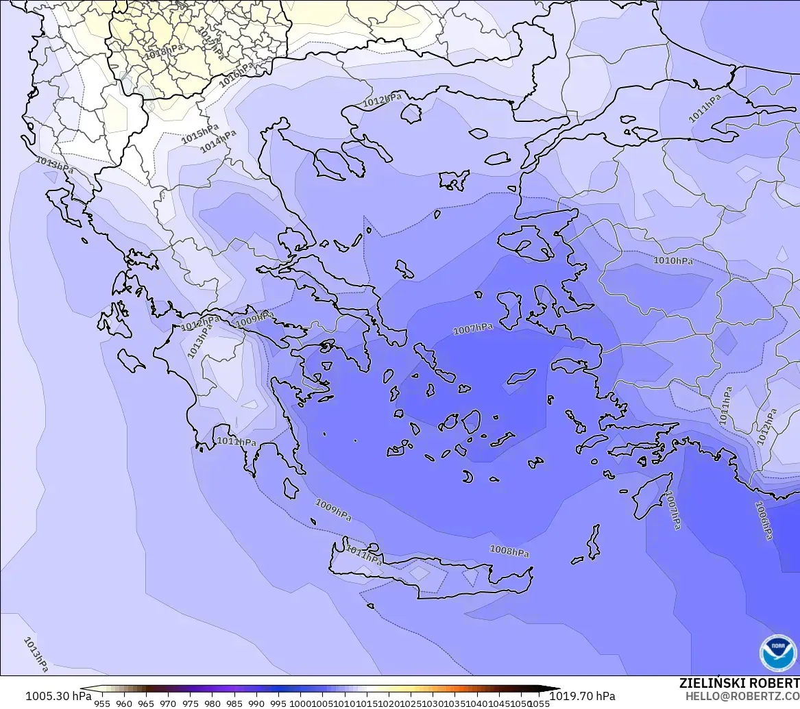 GFS modelo - Grecia, Presión