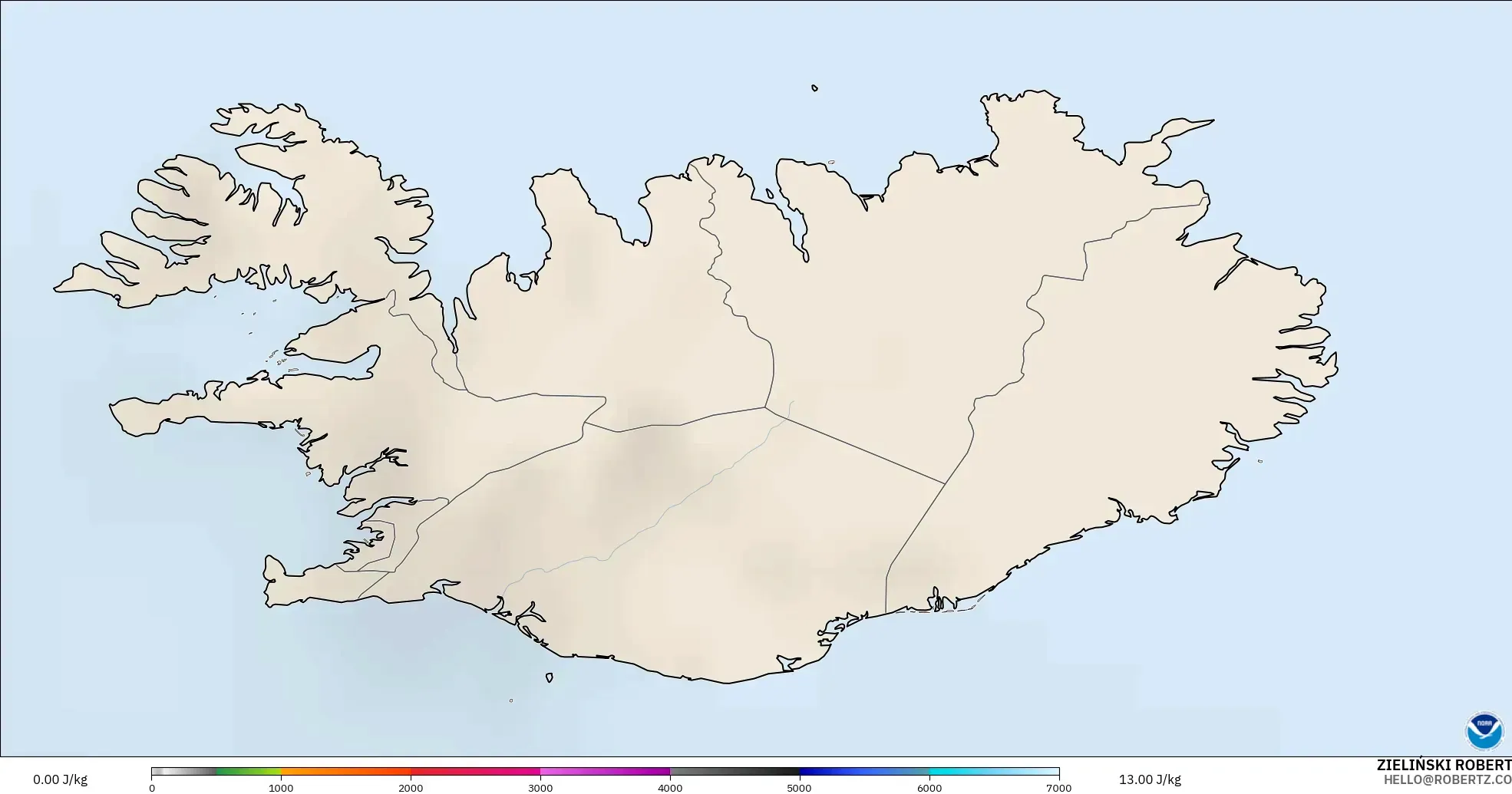 GFS modelo - Islandia, CAPE