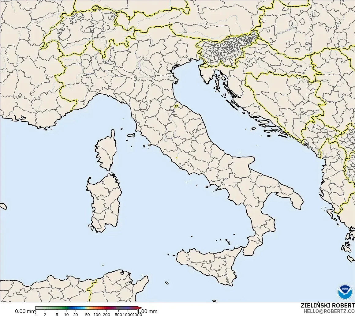 GFS modelo - Italia, Acumulación de precipitación