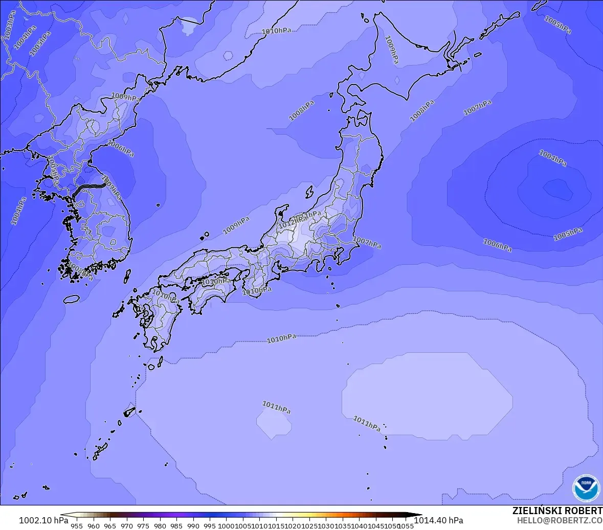 GFS modelo - Japón, Presión