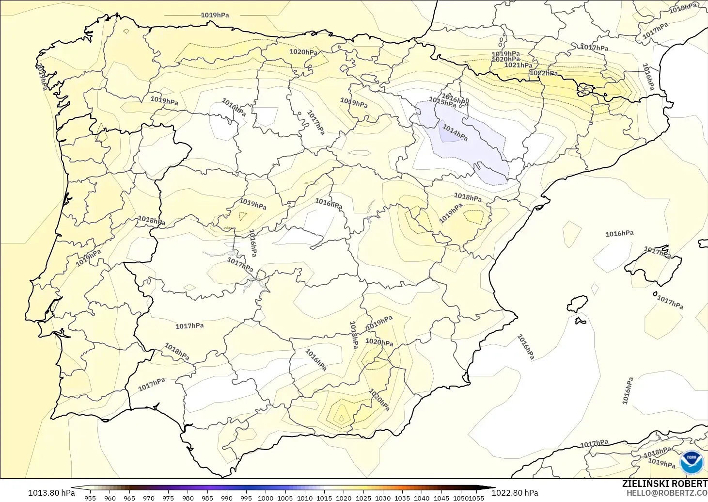 GFS modelo - España, Presión
