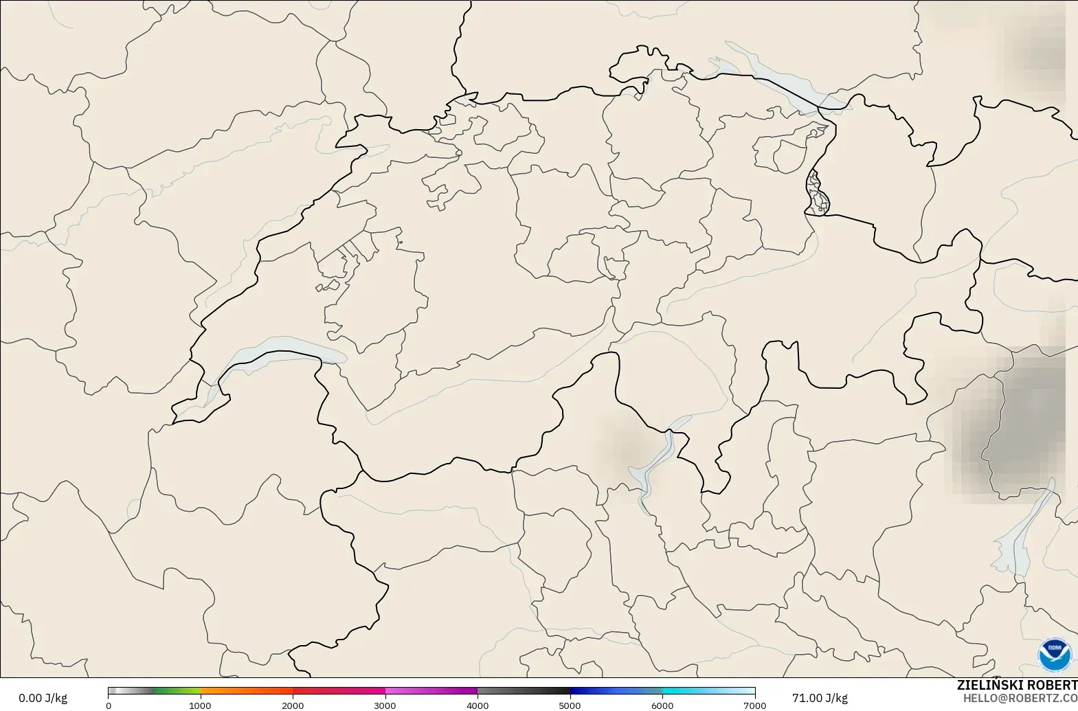 GFS modelo - Suiza, CAPE