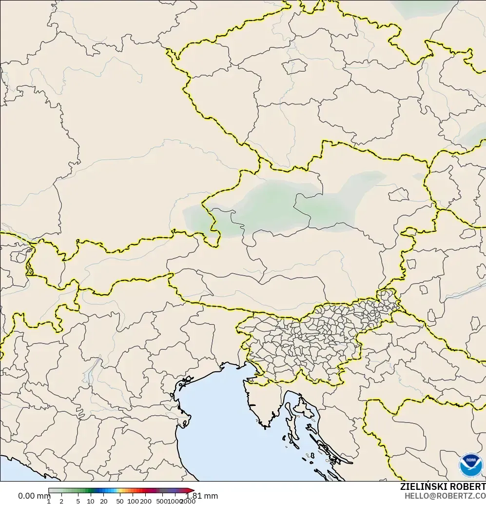 GFS modelo - Austria, Acumulación de precipitación