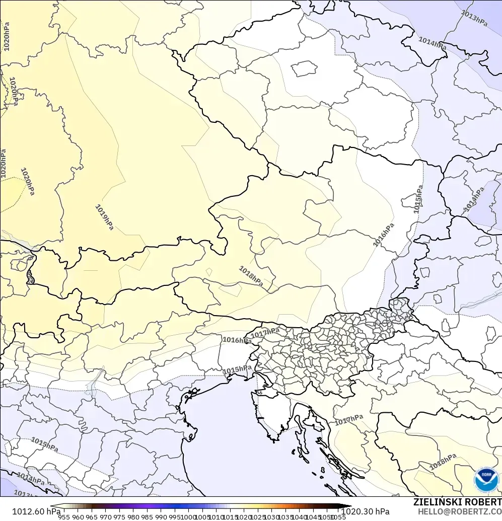 GFS modelo - Austria, Presión