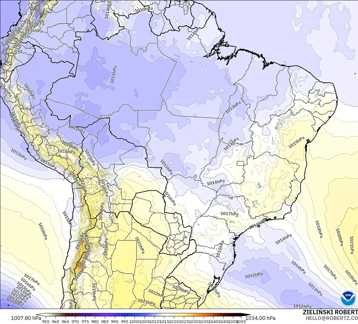 GFS modelo - Brasil, Presión