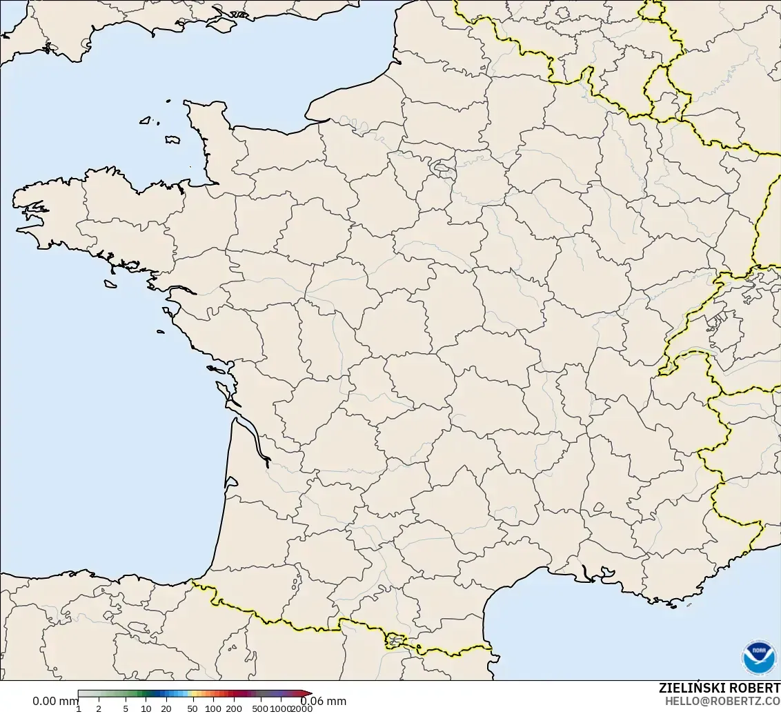 GFS modelo - Francia, Acumulación de precipitación