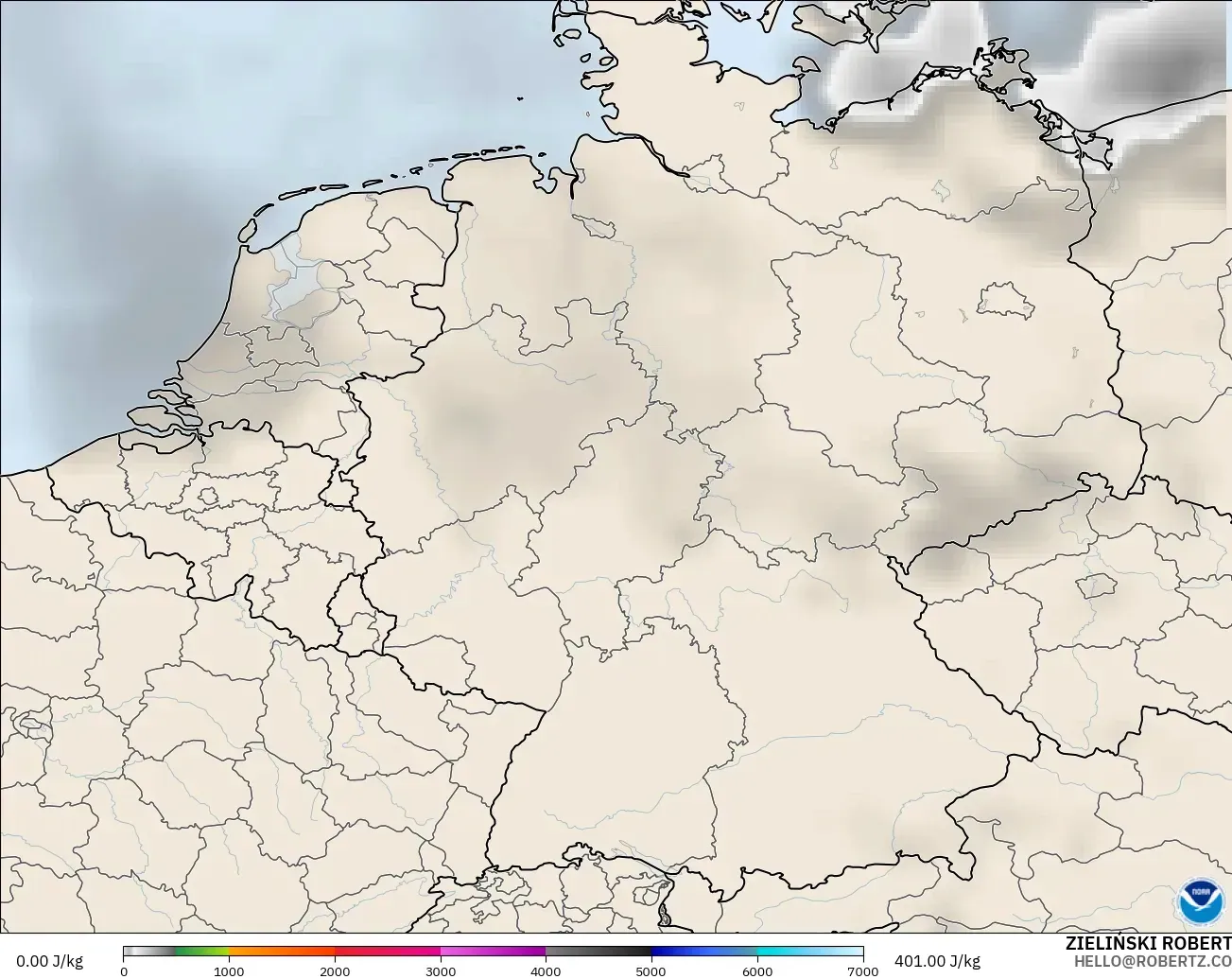 GFS modelo - Alemania, CAPE