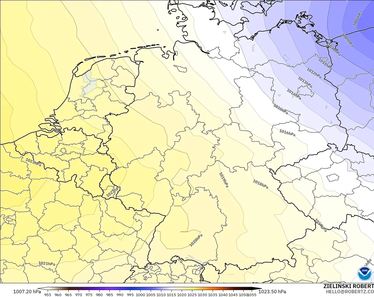 GFS modelo - Alemania, Presión
