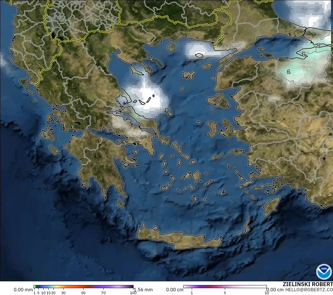 GFS modelo - Grecia, Precipitación, nubes y presión