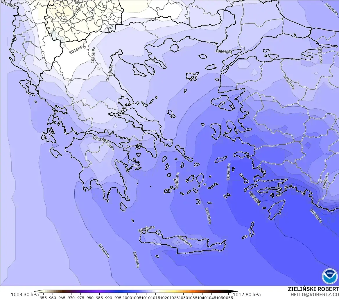 GFS modelo - Grecia, Presión