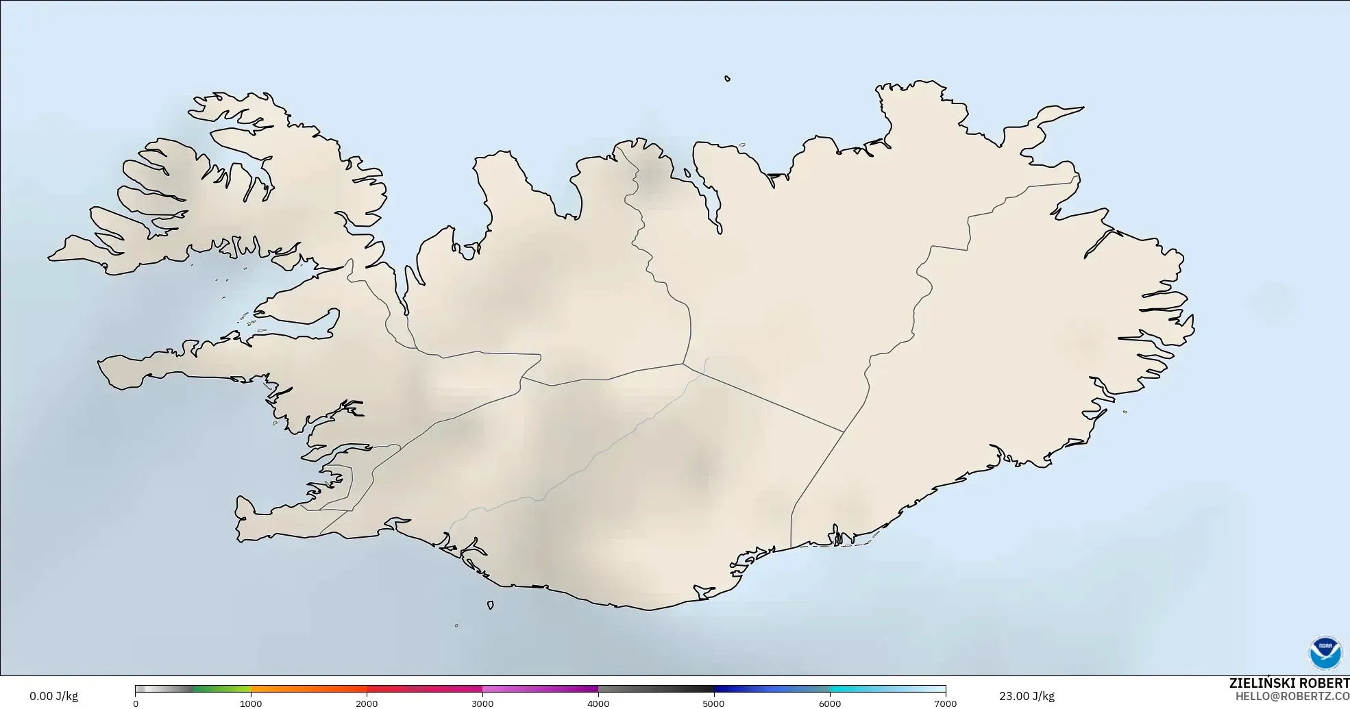 GFS modelo - Islandia, CAPE