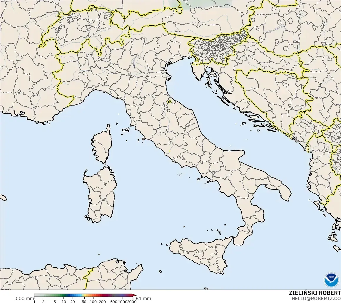 GFS modelo - Italia, Acumulación de precipitación