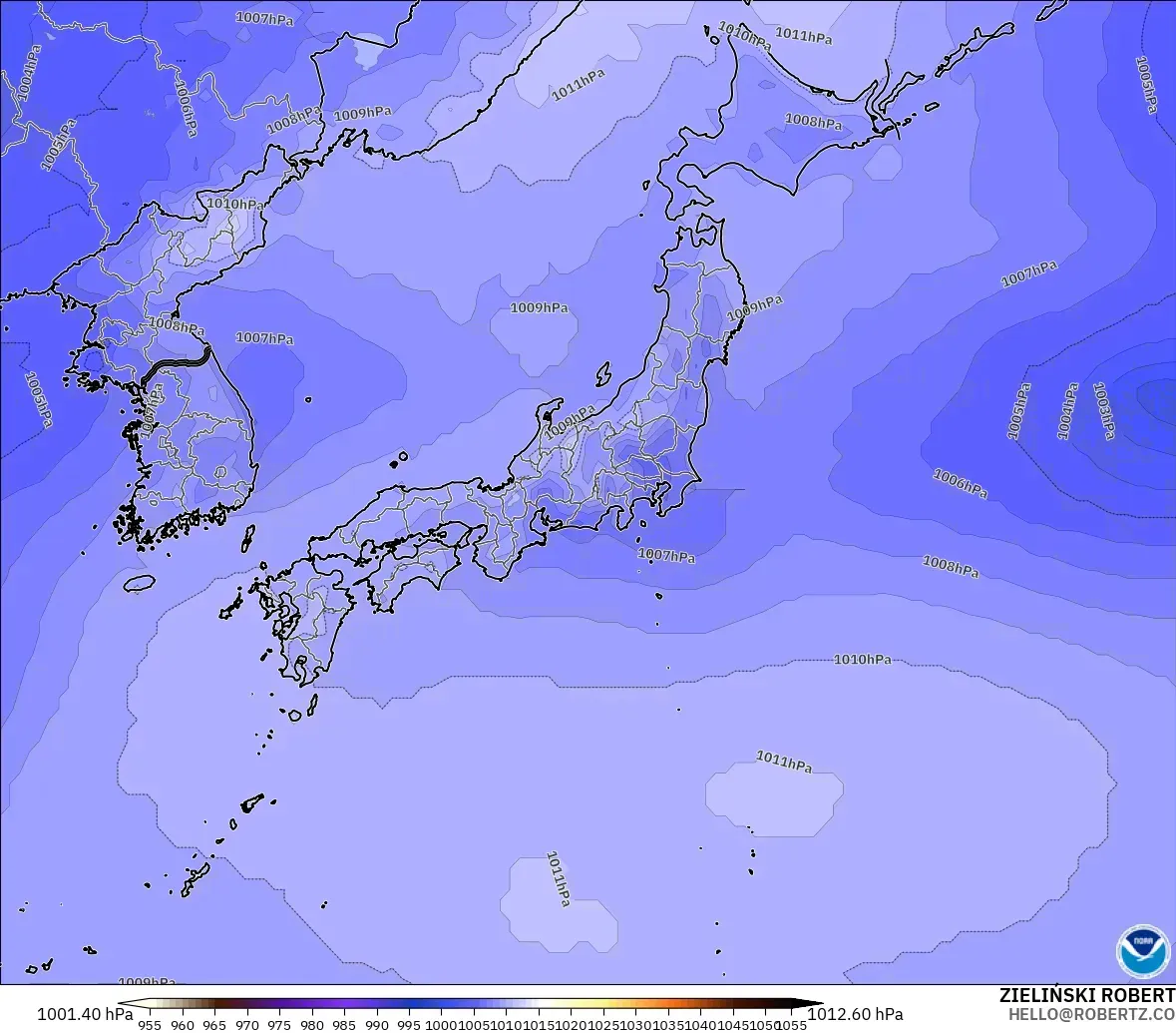 GFS modelo - Japón, Presión