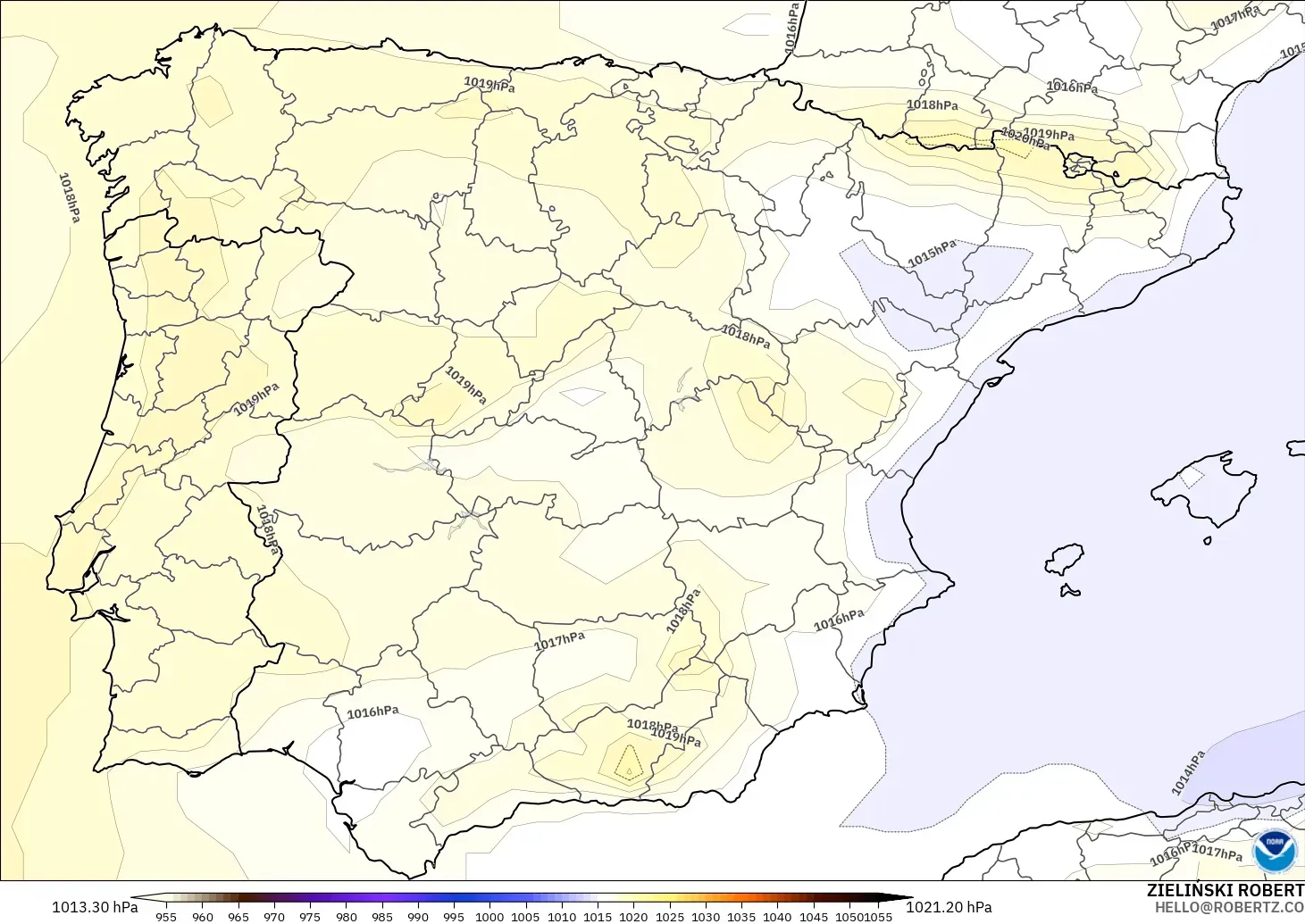 GFS modelo - España, Presión