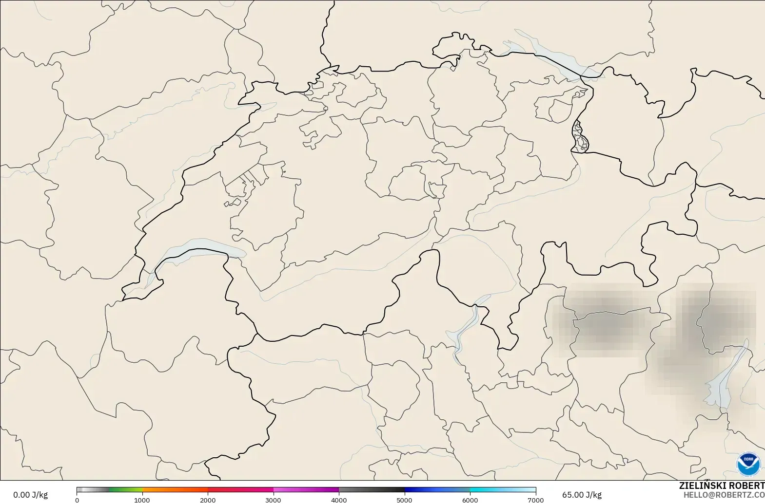 GFS modelo - Suiza, CAPE