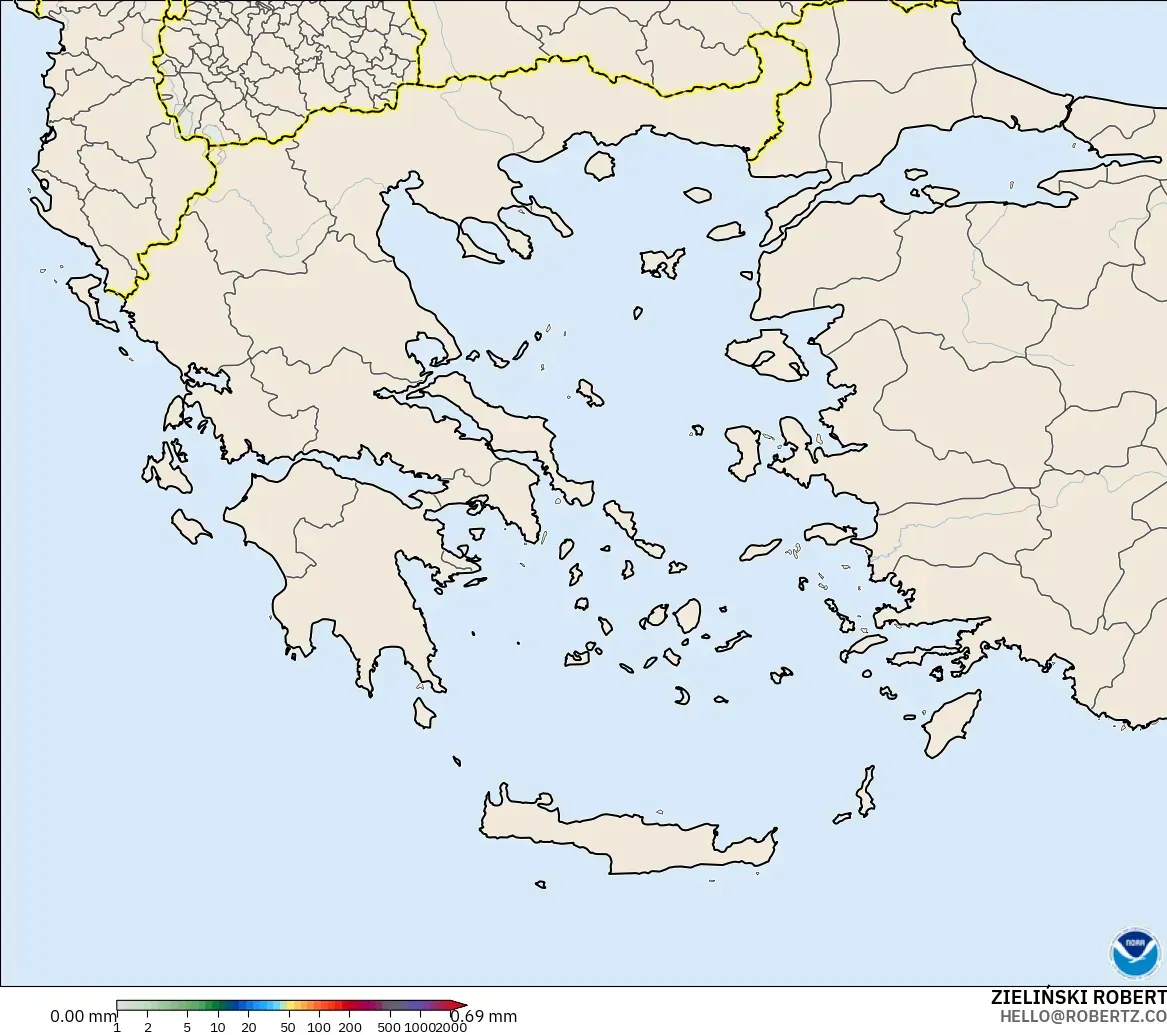 GFS modelo - Grecia, Acumulación de precipitación