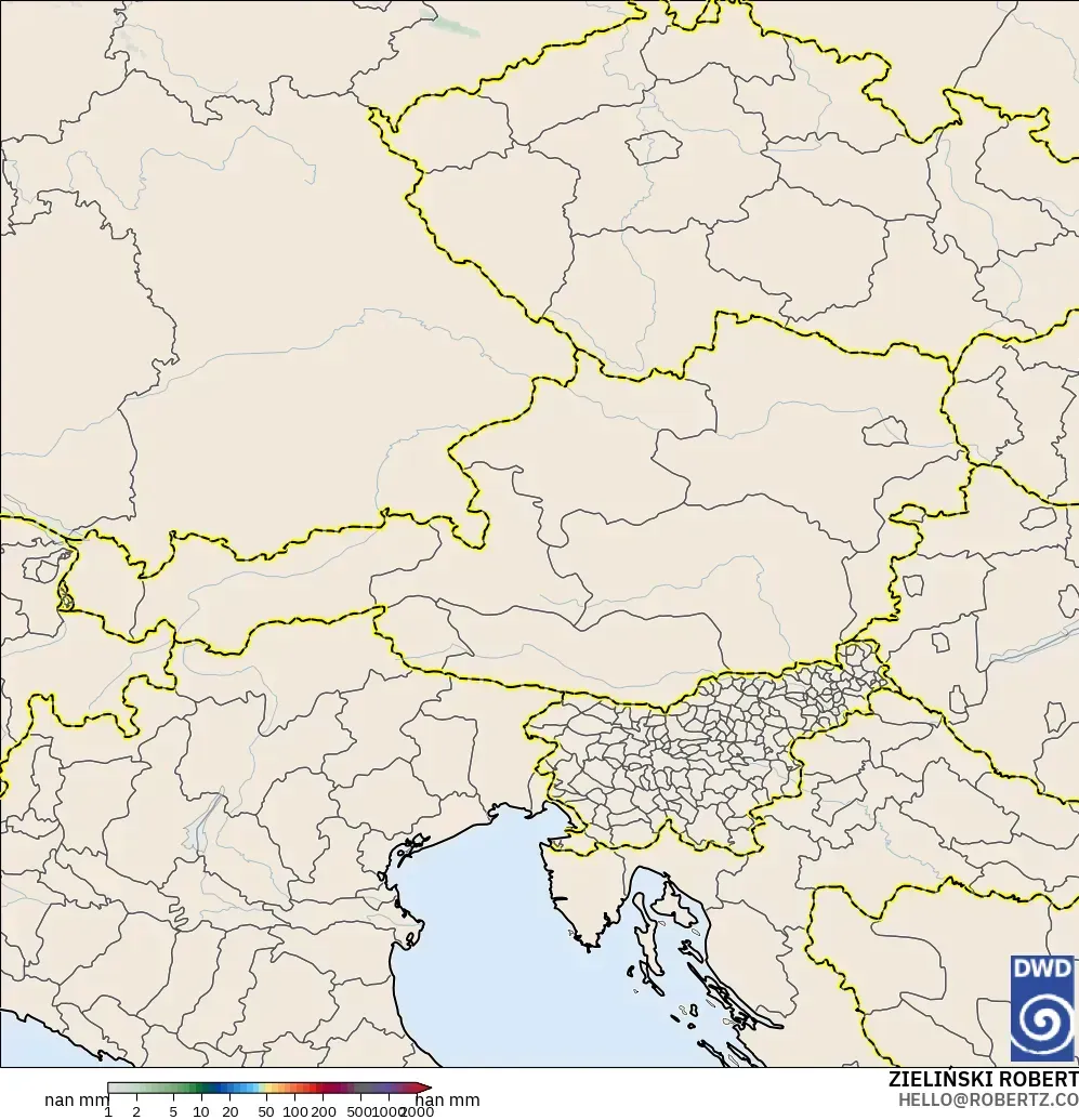 ICON Alemania 2 km modelo - Austria, Acumulación de precipitación