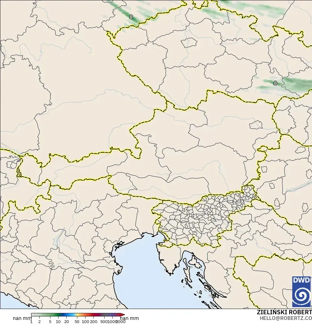 ICON Alemania 2 km modelo - Austria, Acumulación de precipitación