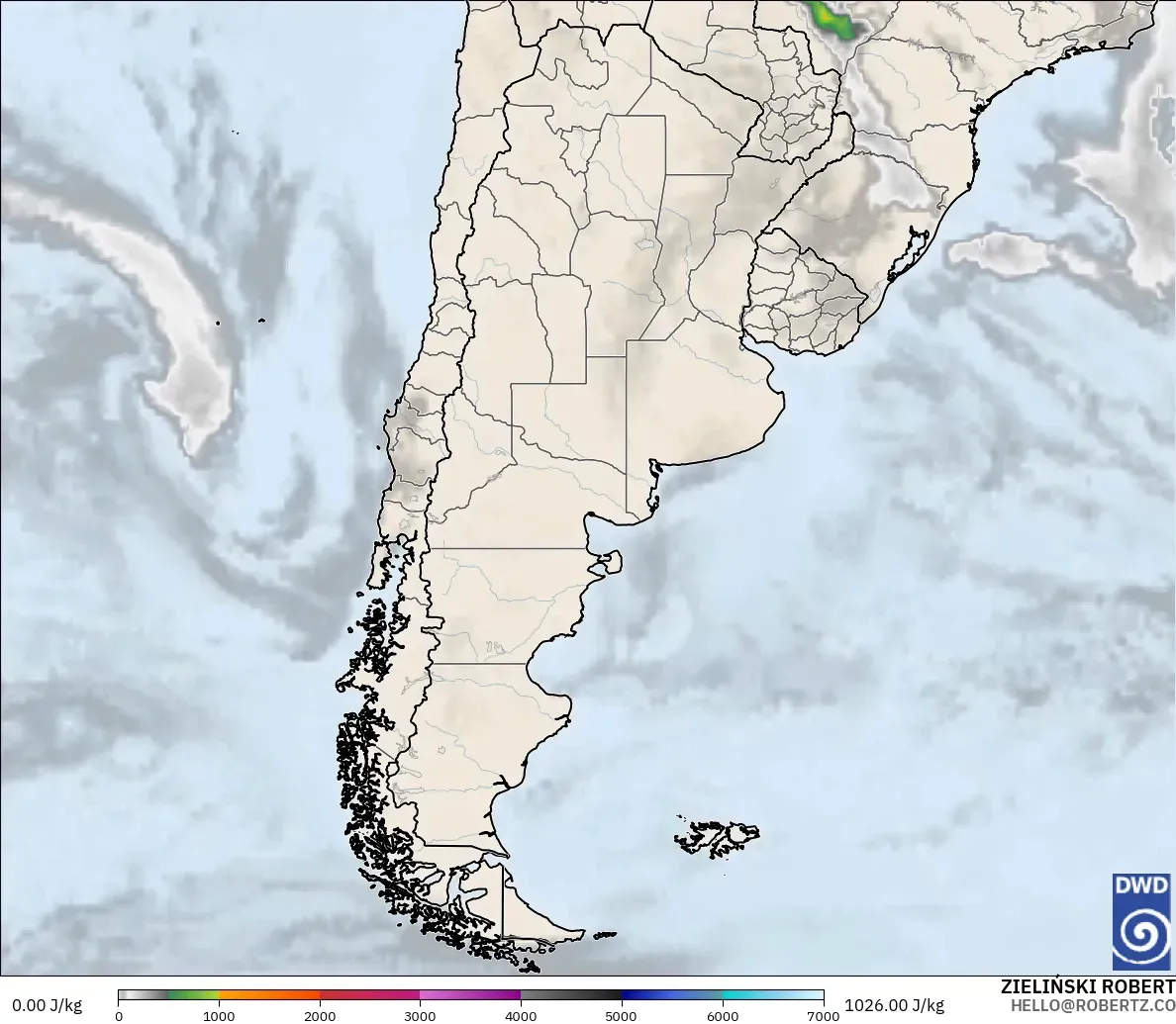 ICON modelo - Argentina, CAPE
