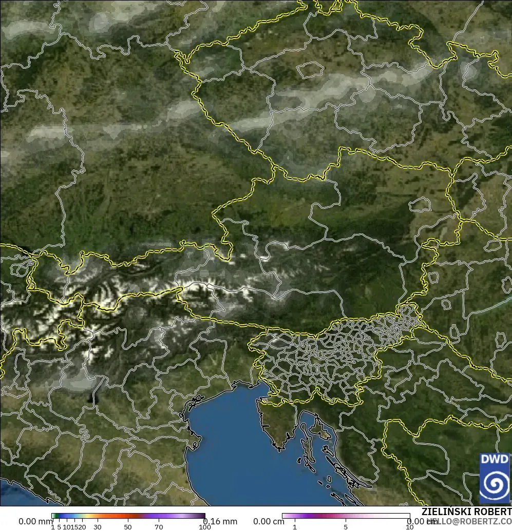ICON modelo - Austria, Precipitación, nubes y presión