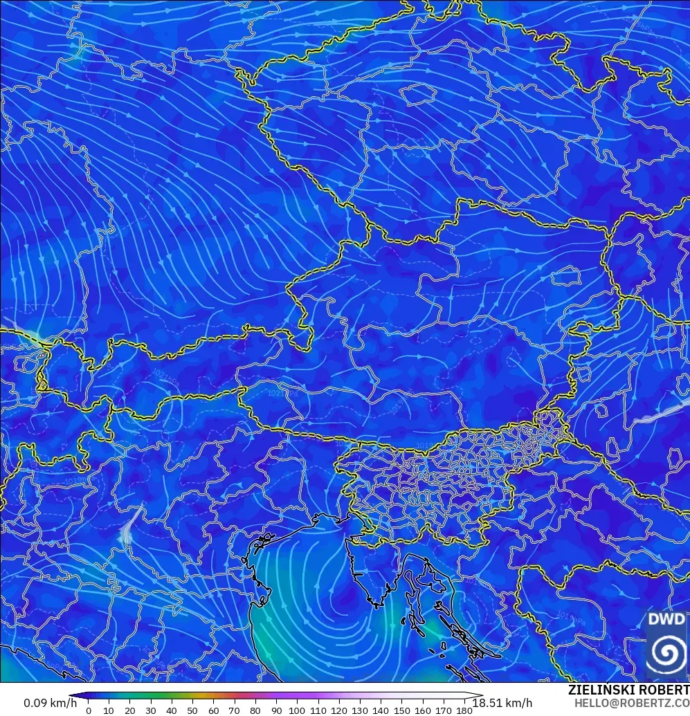 ICON modelo - Austria, Viento a 10 m