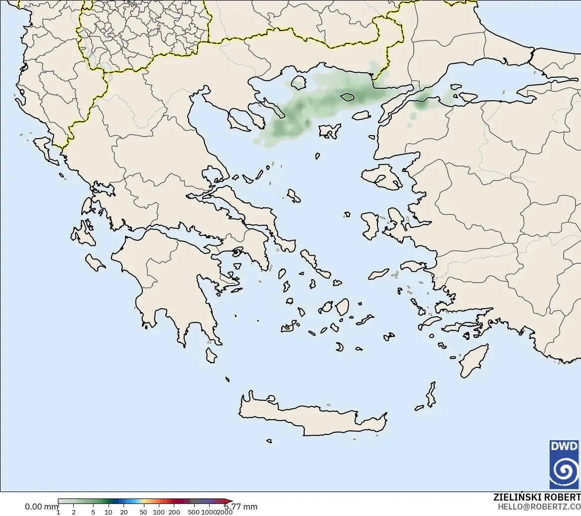 ICON modelo - Grecia, Acumulación de precipitación