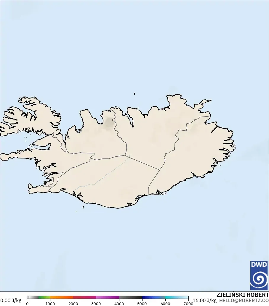 ICON modelo - Islandia, CAPE