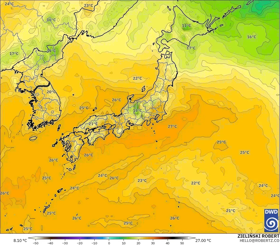 ICON modelo - Japón, Punto de rocío a 2 m