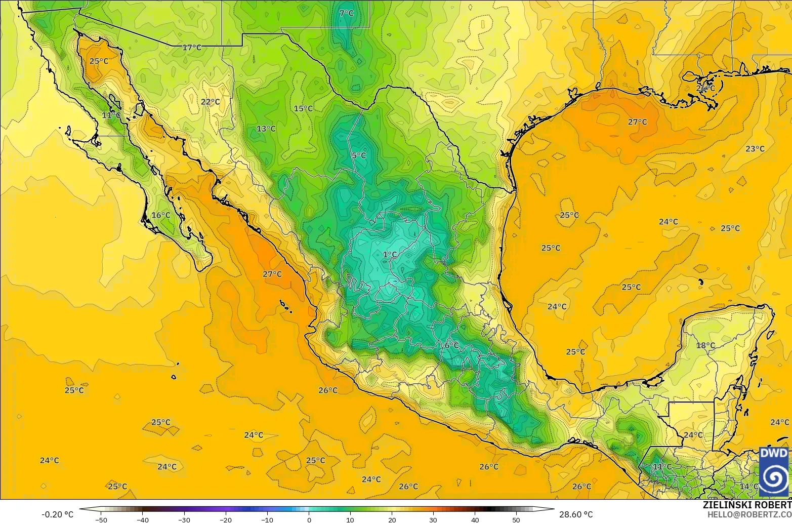 ICON modelo - México, Punto de rocío a 2 m