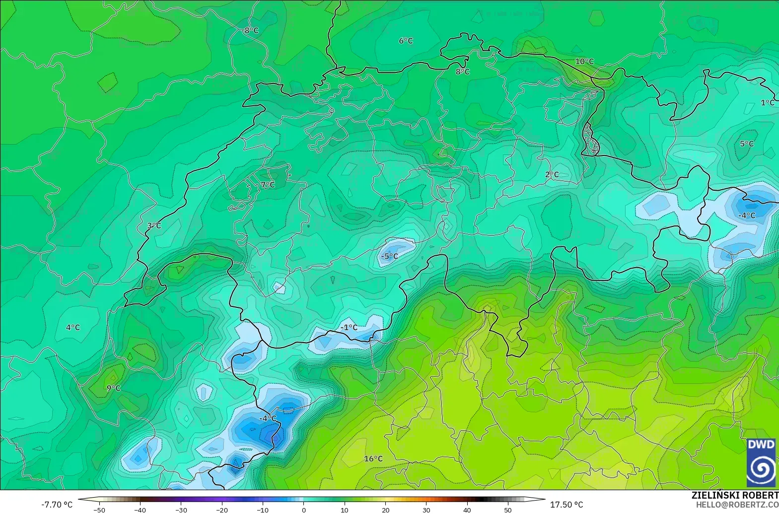 ICON modelo - Suiza, Punto de rocío a 2 m