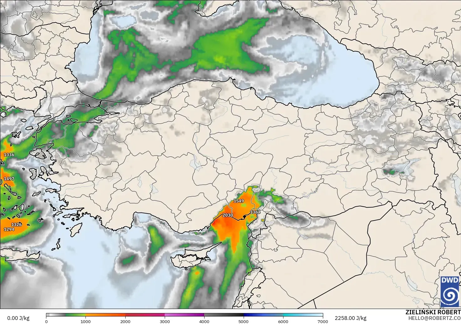 ICON modelo - Turquía, CAPE