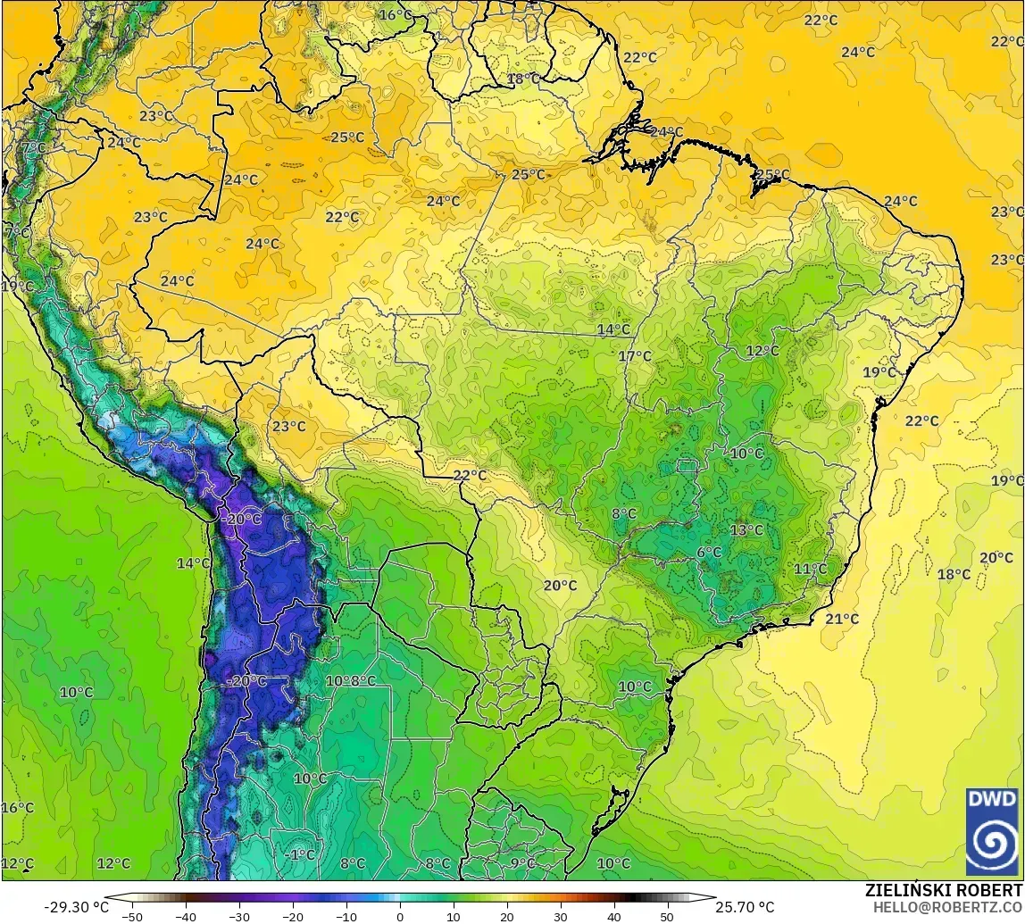 ICON modelo - Brasil, Punto de rocío a 2 m