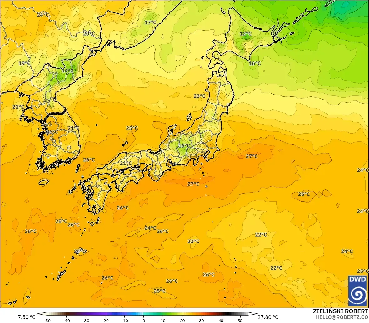 ICON modelo - Japón, Punto de rocío a 2 m