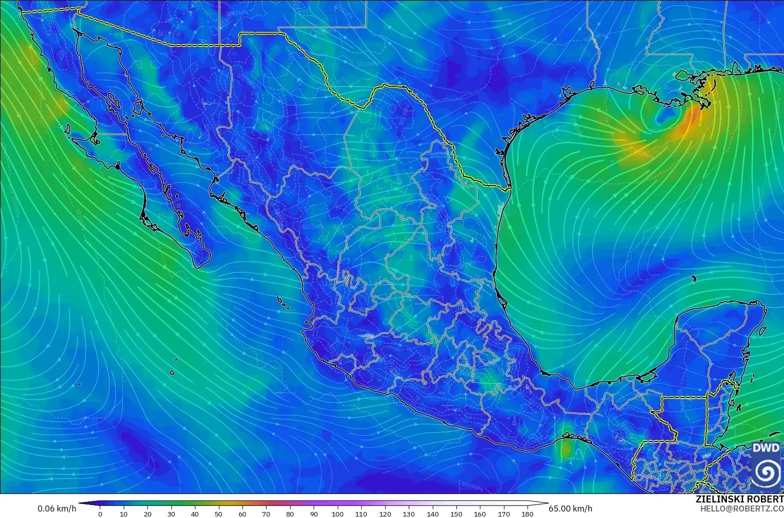 ICON modelo - México, Viento a 10 m