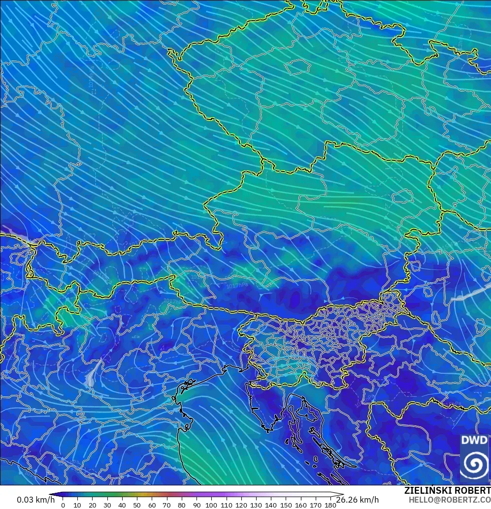 ICON modelo - Austria, Viento a 10 m