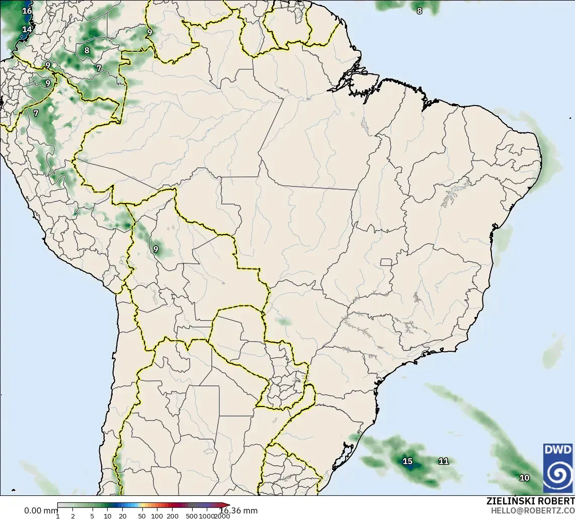 ICON modelo - Brasil, Acumulación de precipitación