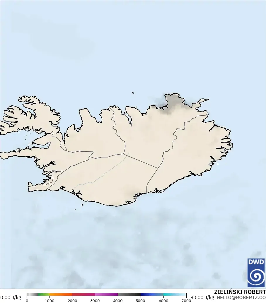 ICON modelo - Islandia, CAPE