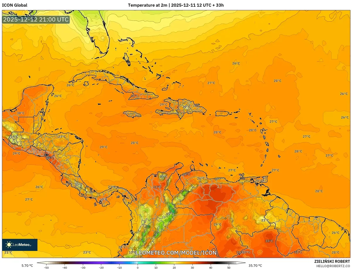 2025-12-11 Viernes cálido Pronóstico de temperatura Costa Rica 15‑28°C Soleado con lluvias esporádicas