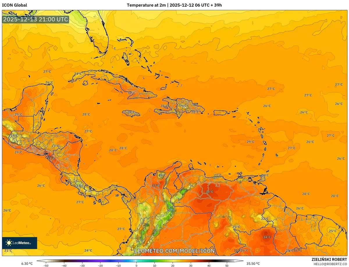 2025-12-12 Max Temperature Forecast – 21 °C Saturday Rain Across Central Highlands