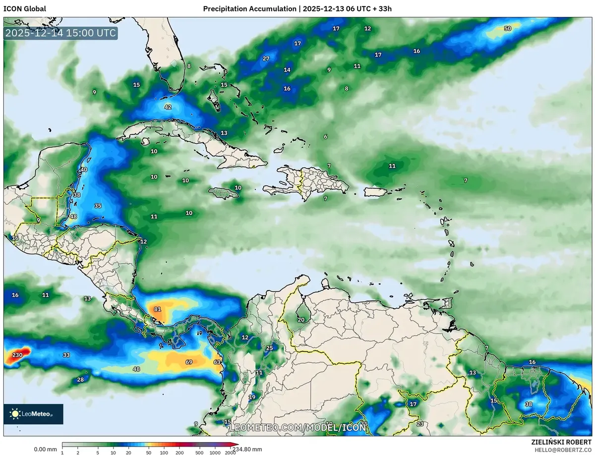 Precipitation forecast 2025-12-14