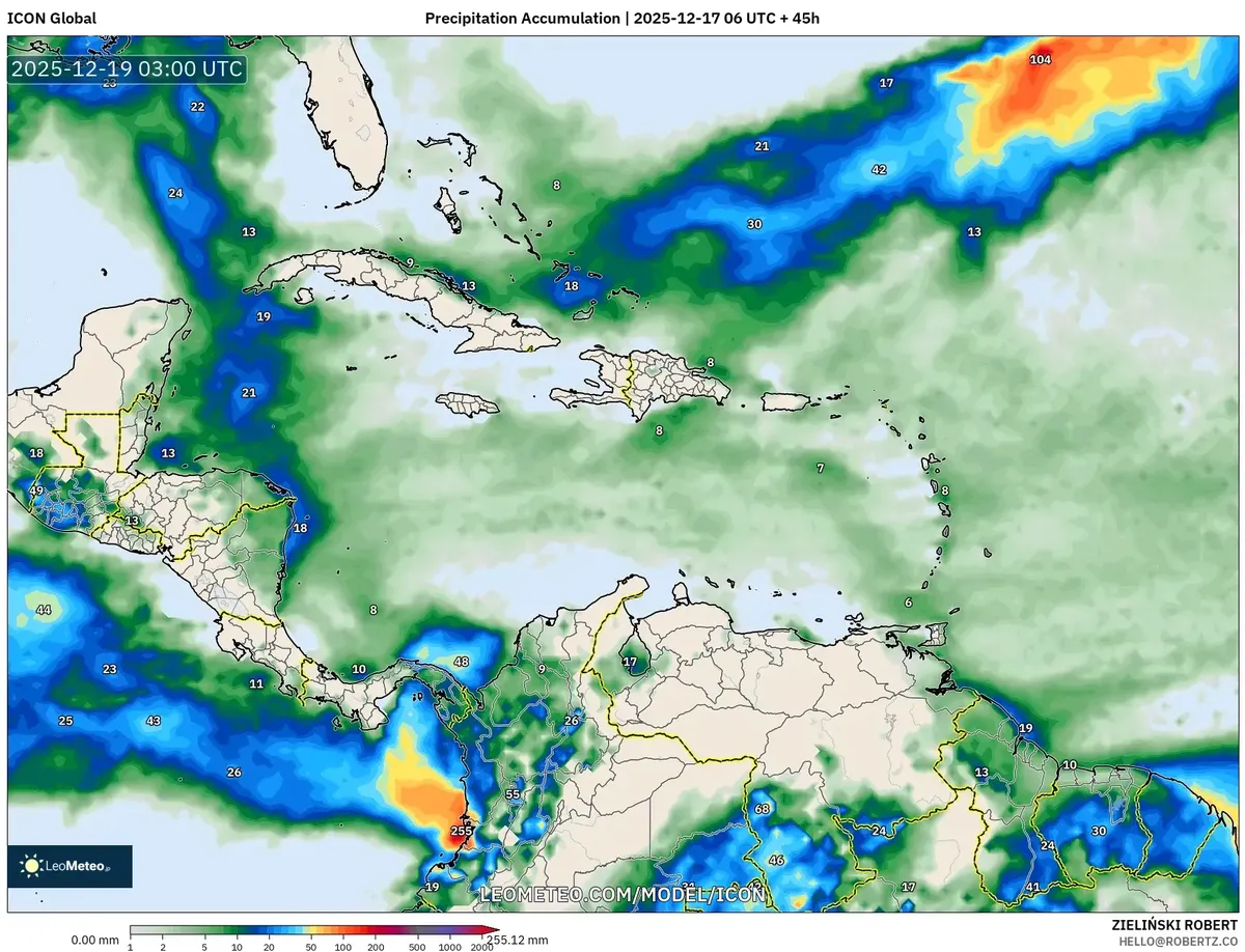 2025-12-17 Previsión de Acumulación de Precipitaciones – Lluvia Mínima para Jueves Soleado Cálido