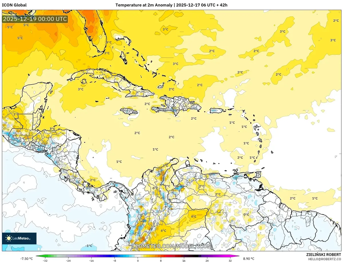 2025-12-17 Pronóstico de Anomalía de Temperatura – Jueves Soleado Cálido en Todo Costa Rica