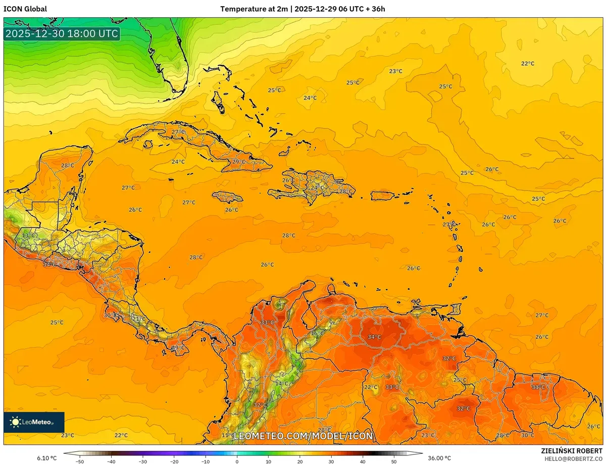 Temperaturas diurnas máximas barrerán Costa Rica el 30 de dic 2025
