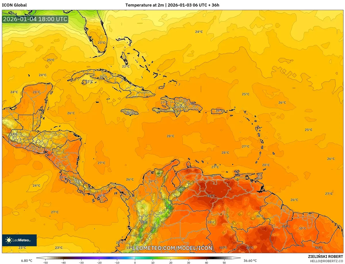 Pico de calor diurno en San José el 4 de enero de 2026